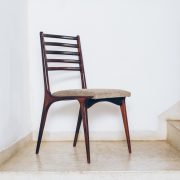 Cadeira Jacarandá Maciço e Pelica 2 - Anos 50 - Pé Palito Vintage